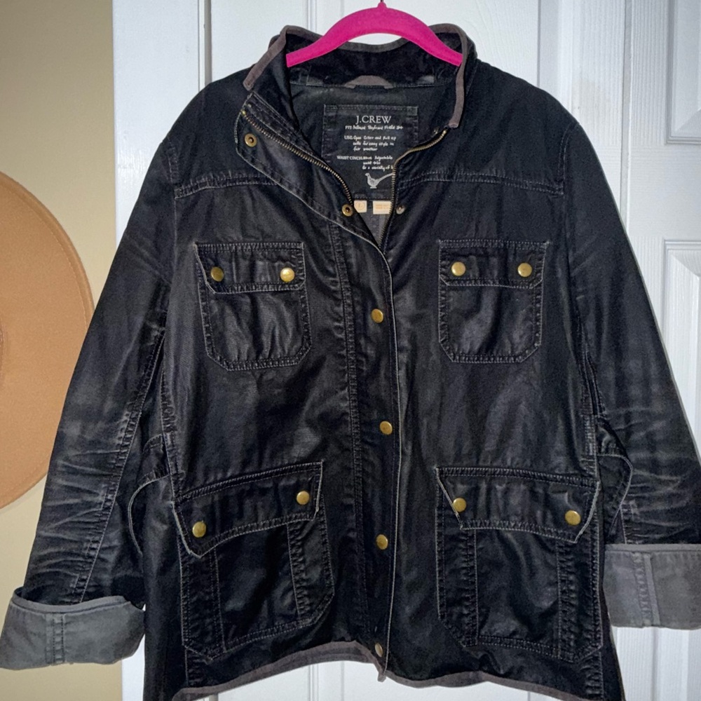 J. Crew Black Utility Jacket with Military-Inspired Design